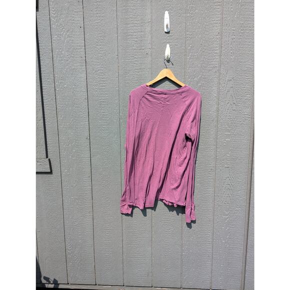 We the Free People long sleeve pink tunic top with tumb holes athletic m - Picture 6 of 6